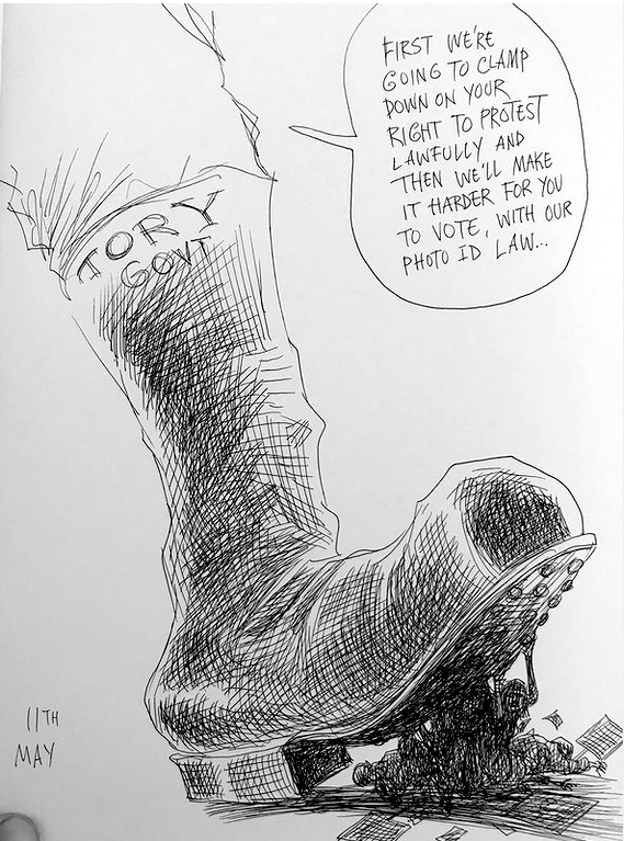To Protest Lawfully - Chris Riddell cartoon - Opher's World